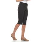 Women's Croft & Barrow&reg; Drawstring Lace-hem Skimmer Shorts, Size: Large, Dark Grey