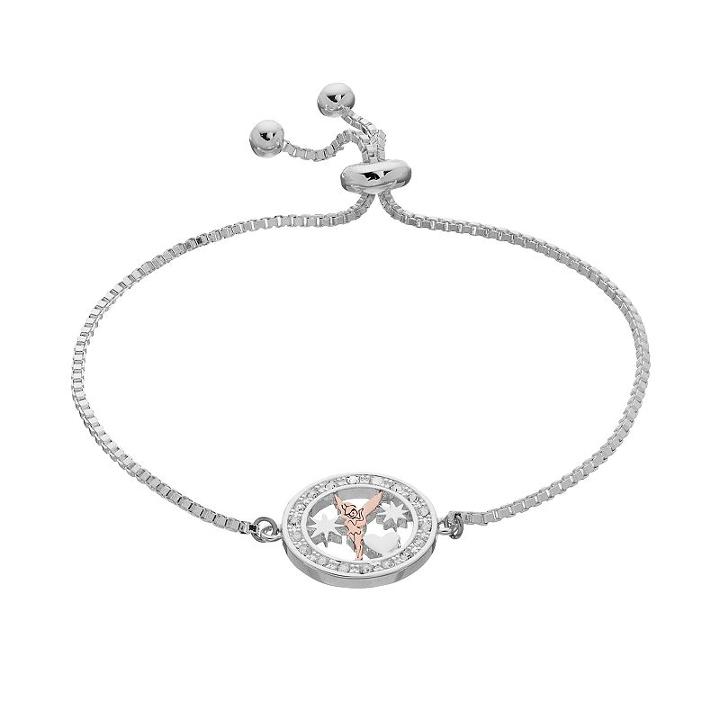 Disney's Tinker Bell Love, Faith And Pixie Dust Bolo Bracelet, Women's, White