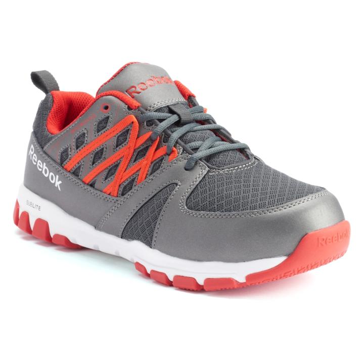 Reebok Work Sublite Work Men's Steel-toe Athletic Shoes, Size: 10 Wide, Grey
