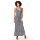 Women's Chaps Tile-print Jersey Maxi Dress, Size: Medium, Blue