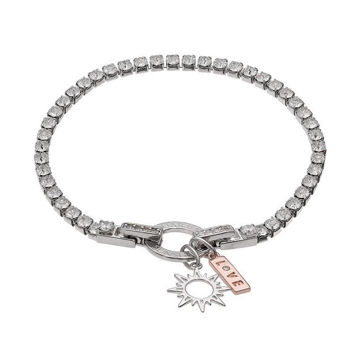 Dovetail Silver Plated You Are My Sunshine Cubic Zirconia Tennis Bracelet, Women's, Size: 7.5, White