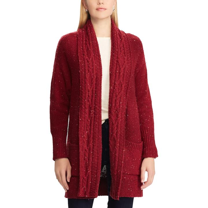 Women's Chaps Cotton-blend Shawl Cardigan, Size: Xxl, Red