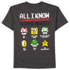 Boys 8-20 Super Mario All I Know Icon Tee, Boy's, Size: Large, Dark Grey