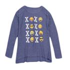 Plus Size Girls 7-16 Harper & Elliott Waffle Textured Graphic Tee, Size: M Plus, Blue (navy)