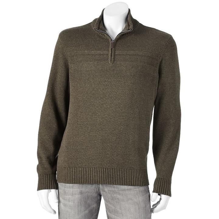 Men's Dockers Classic-fit 7gg Quarter-zip Sweater, Size: Medium, Beige Oth