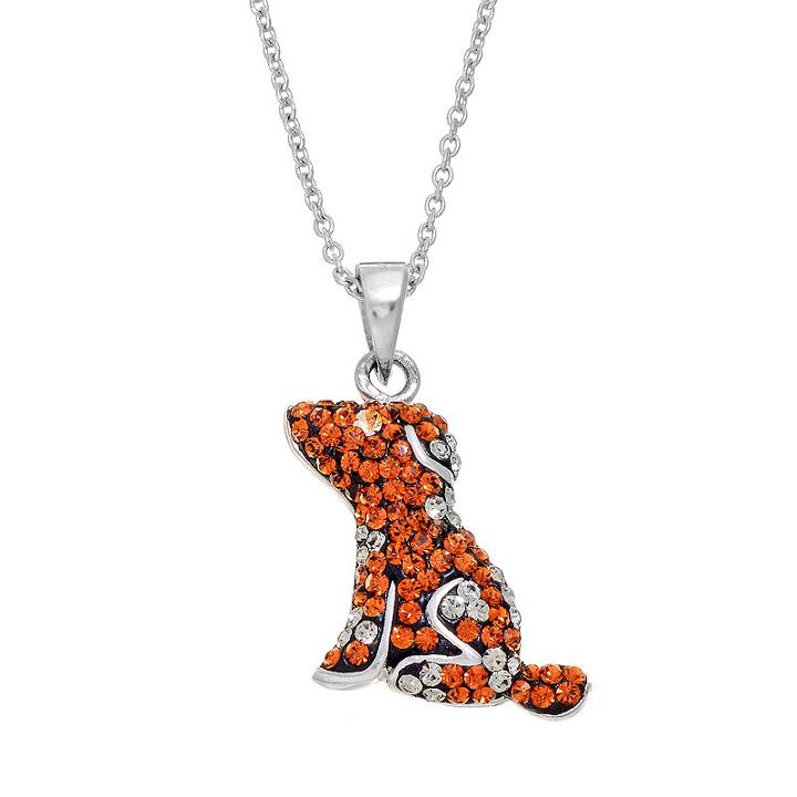 Crystal Dog Pendant Necklace, Women's, Brown