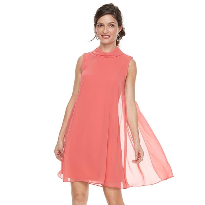 Women's Sharagano Sleeveless Mock Neck Dress, Size: 8, Brt Pink