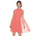 Women's Sharagano Sleeveless Mock Neck Dress, Size: 8, Brt Pink