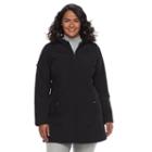 Plus Size Weathercast Hooded Soft Shell Jacket, Women's, Size: 1xl, Black
