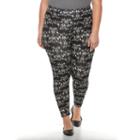 Plus Size French Laundry Printed Body Control Leggings, Women's, Size: 2xl, Dark Grey