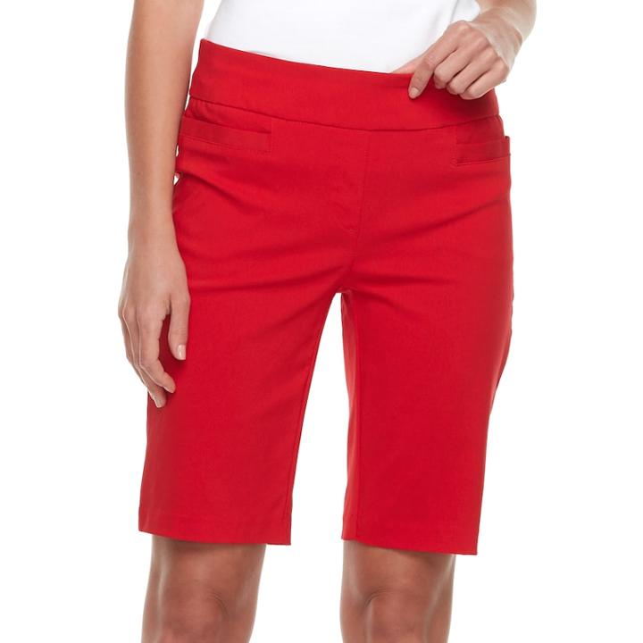 Women's Dana Buchman 11-in. Pull-on Bermuda Shorts, Size: Small, Brt Red