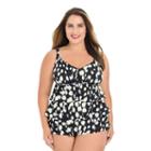 Plus Size Croft & Barrow&reg; Tummy Slimmer Tiered Swimdress, Women's, Size: 22 W, Black
