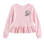 Girls 7-16 American Girl Ruffle Hem Sweatshirt, Size: Xs, Blossom