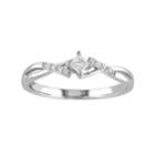 10k White Gold 1/8 Carat T.w. Diamond Bypass Ring, Women's, Size: 7