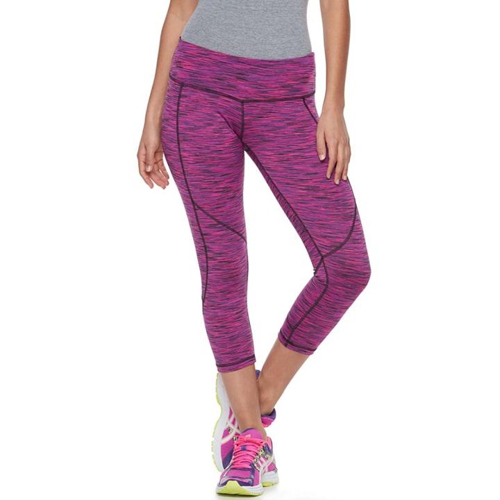 Women's Tek Gear&reg; Space-dyed Capris, Size: Large, Brt Pink