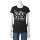 Juniors' The Beatles Short Sleeve Graphic Tee, Girl's, Size: Large, Black