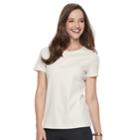 Women's Croft & Barrow&reg; Essential Classic Crewneck Tee, Size: Medium, White