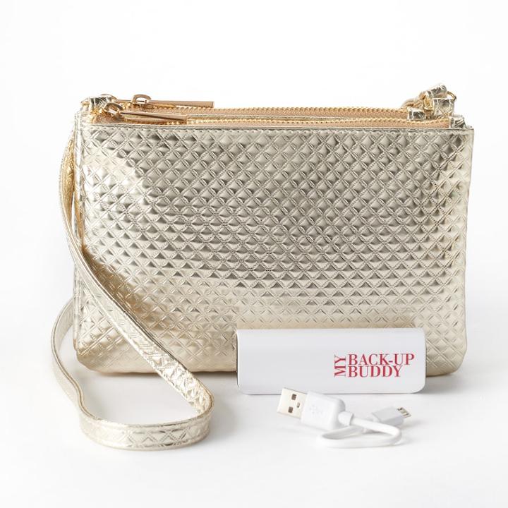 Apt. 9&reg; Protect & Connect Rfid-blocking Phone Charging Crossbody Bag, Women's, Gold