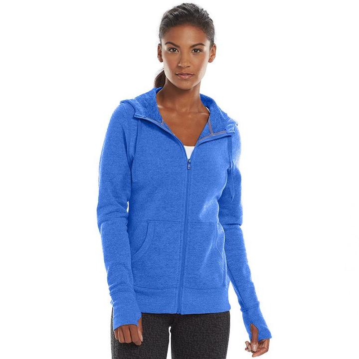 Women's Tek Gear&reg; Full-zip Fleece Hoodie, Size: Small, Med Blue