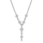 Emotions Sterling Silver Cubic Zirconia Y Necklace, Women's, White