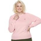 Plus Size Popsugar Crewneck Sweater, Women's, Size: 2xl, Light Pink