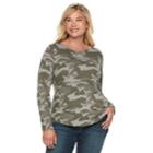 Plus Size Sonoma Goods For Life&trade; Essential Crewneck Tee, Women's, Size: 4xl, Lt Green