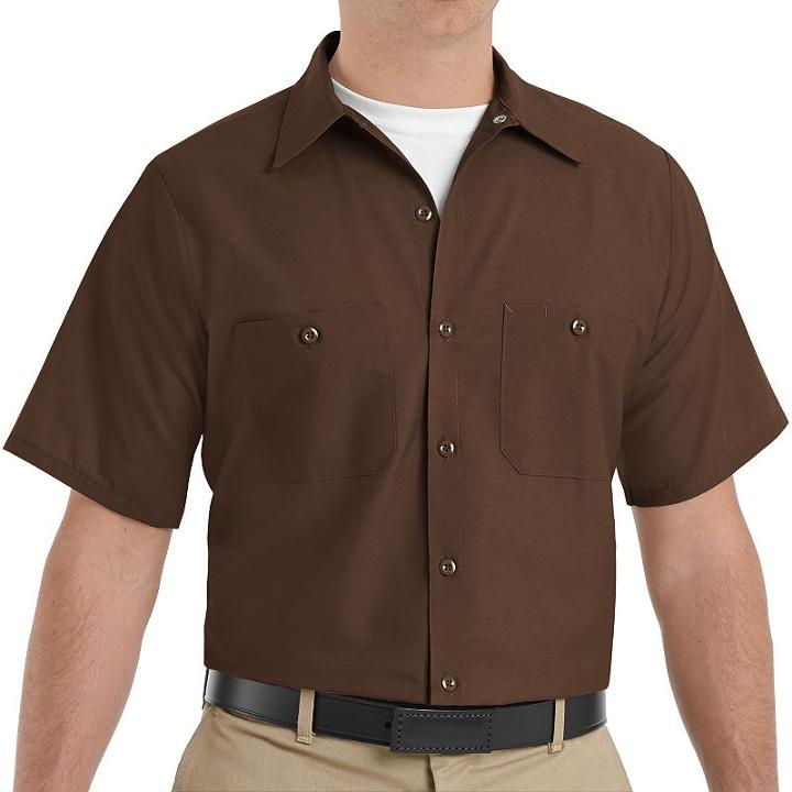 Men's Red Kap Classic-fit Industrial Button-down Work Shirt, Size: Xxl, Brown