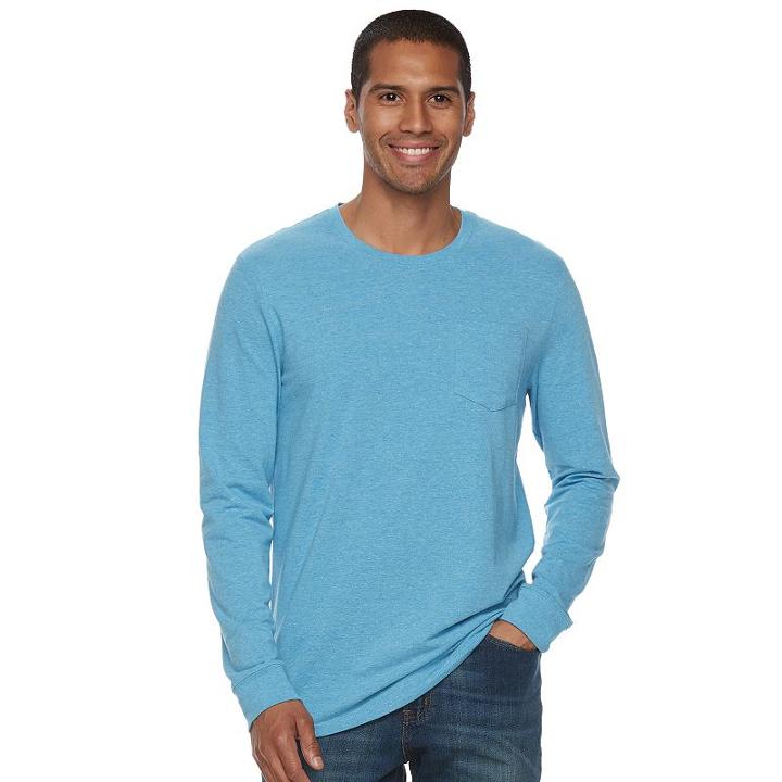 Men's Sonoma Goods For Life&trade; Flexwear Slim-fit Pocket Tee, Size: Large, Med Blue