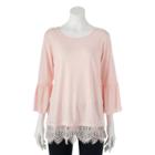 Women's Lc Lauren Conrad Bell Sleeve Top, Size: Small, Lt Orange