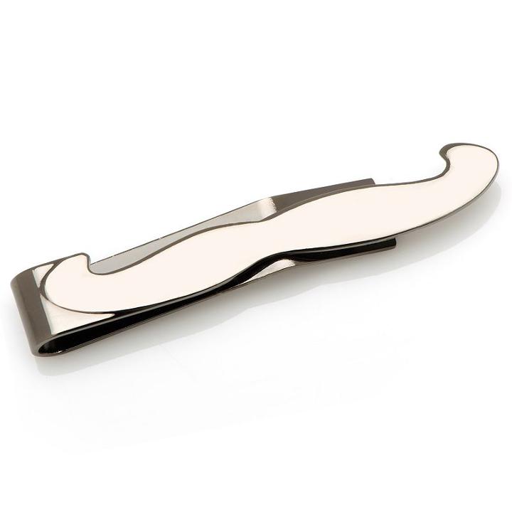 Movember Moustache Tie Bar, Men's, White