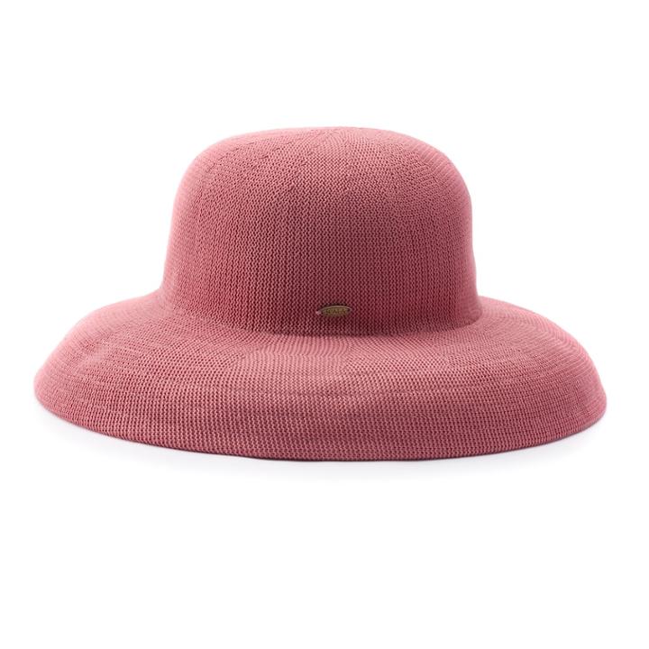 Women's Scala Knit Straw Big Brim Hat, Orange