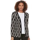 Women's Croft & Barrow&reg; Classic Open-front Cardigan, Size: Large, Black