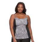 Plus Size Nike Splice Racerback Tankini Top, Women's, Size: 1xl, Black