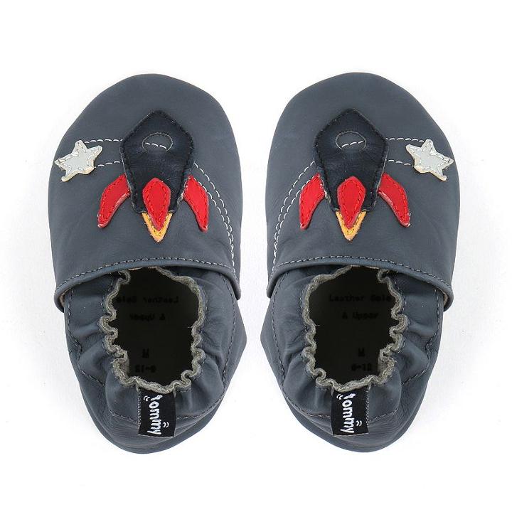Tommy Tickle Baby Boy Rocket Crib Shoes, Size: 0-6 Months, Grey