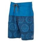 Men's Ocean Current Symbols Board Shorts, Size: 32, Turquoise/blue (turq/aqua)