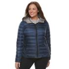 Plus Size Halitech Hooded Packable Puffer Jacket, Women's, Size: 3xl, Blue