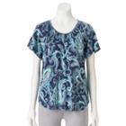 Women's Croft & Barrow&reg; Shirred V-neck Tee, Size: Medium, Blue
