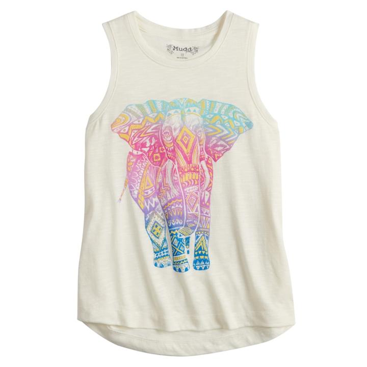 Girls 7-16 & Plus Size Mudd&reg; High-low Swing Tank Top, Size: 16 1/2, White