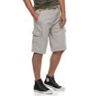 Men's Wear First Belted Cargo Shorts, Size: 34, Light Grey