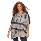 Plus Size Rock & Republic&reg; Tie-dye Poncho Top, Women's, Size: 1xl, White Oth