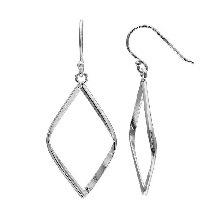 Primrose Sterling Silver Kite Drop Earrings, Women's, Grey