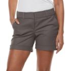 Women's Apt. 9&reg; Torie Cuffed Shorts, Size: 16, Dark Grey