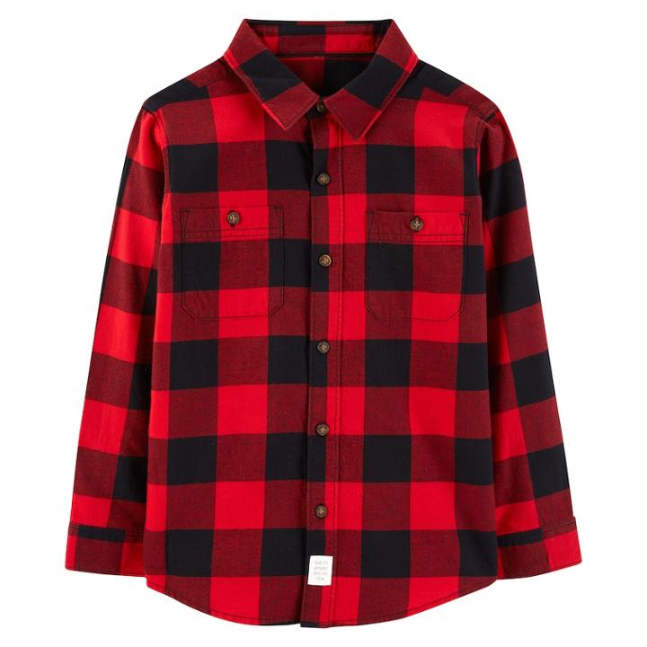 Boys 4-12 Carter's Plaid Button Down Shirt, Size: 6, Red Blue Plaid