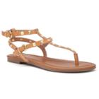 Candie's&reg; Women's Strappy Studded Sandals, Girl's, Size: 8, Natural
