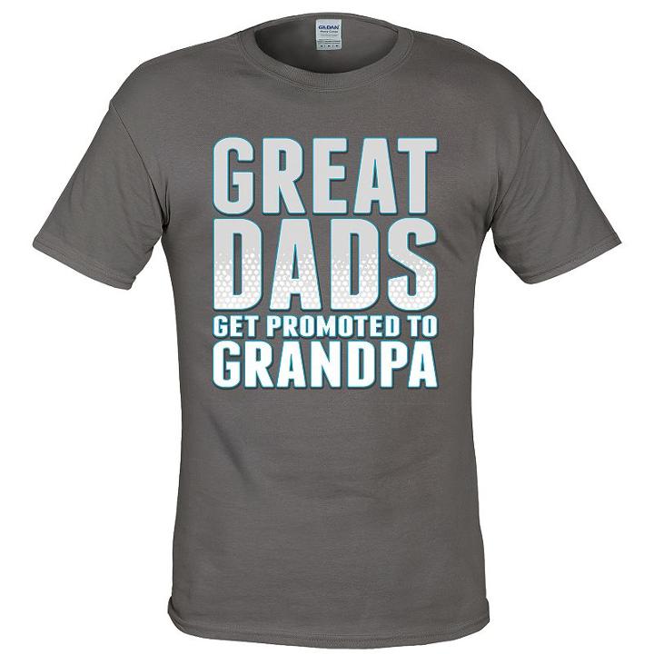 Big & Tall Great Dads Get Promoted To Grandpa Tee, Men's, Size: Xl Tall, Grey (charcoal)
