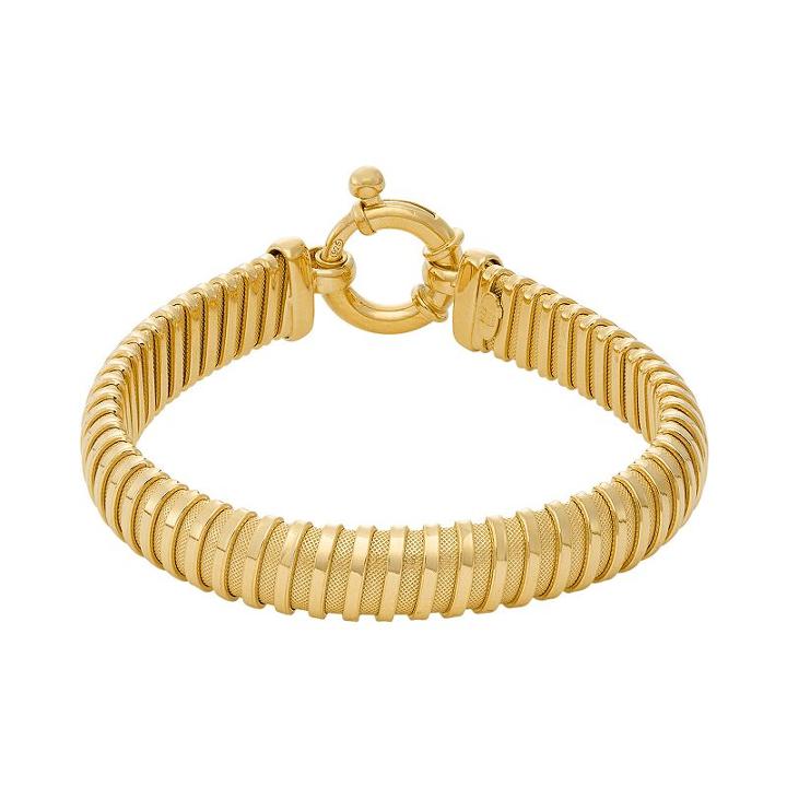 14k Gold Over Silver Coil Mesh Bracelet, Women's, Size: 7, Yellow