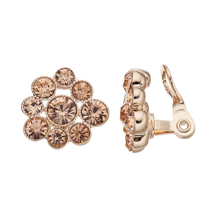 Napier Simulated Crystal Cluster Clip-on Earrings, Women's, Pink