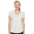 Juniors' So&reg; Short Sleeve V-neck Tee, Girl's, Size: Xs, Lt Beige