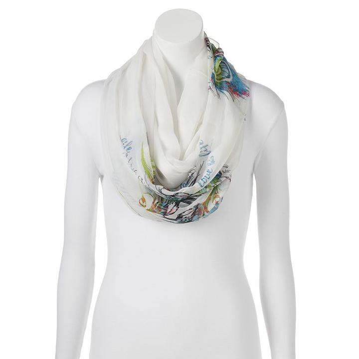 Love This Life Peacock Feather Infinity Scarf, Women's, Ovrfl Oth