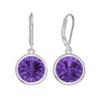 Illuminaire Silver-plated Crystal Drop Earrings - Made With Swarovski Crystals, Women's, Purple